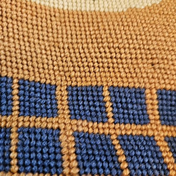 Vintage Cross Stitch Pillow Mallard Duck 1776 Retro Americana - Picture 3 of 6